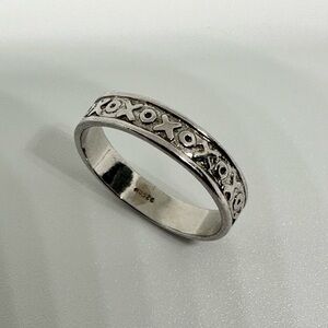 Sterling Silver 925 Ring XO Pattern Unisex